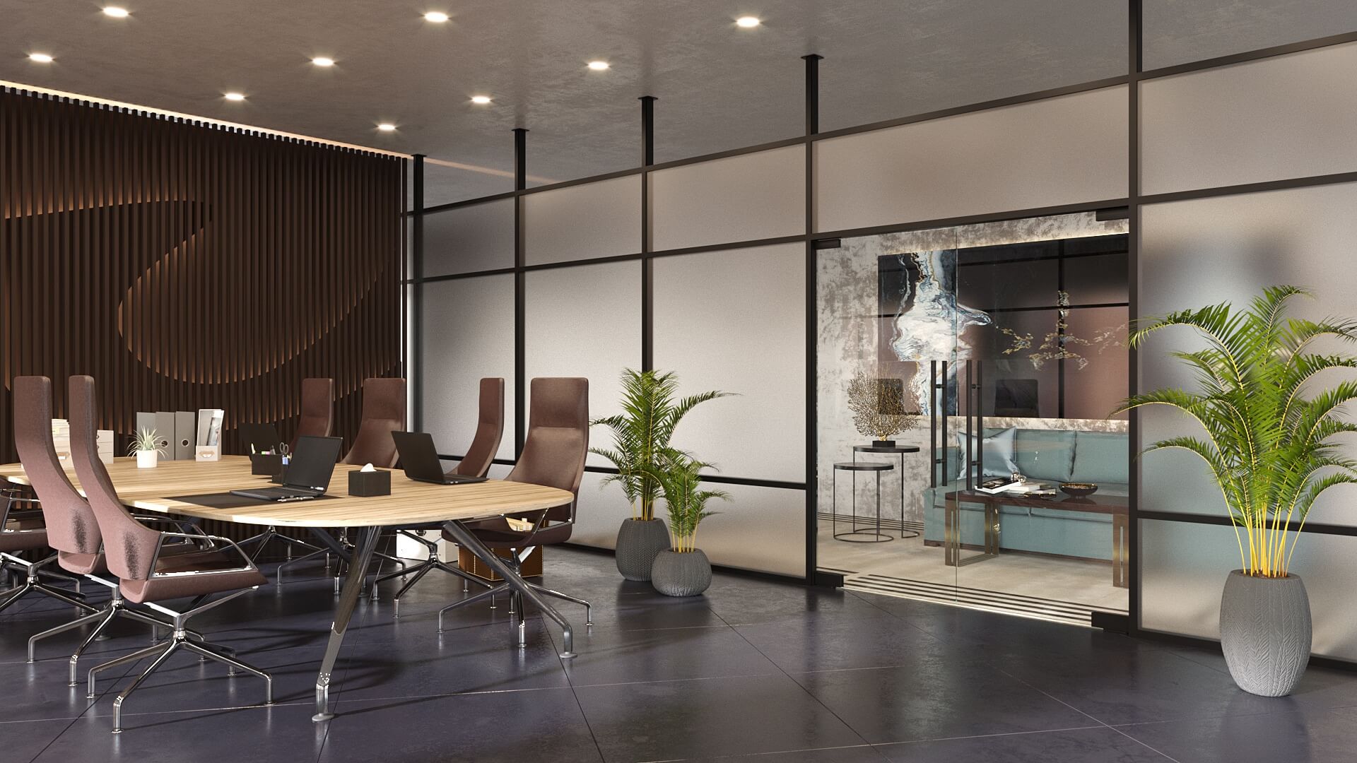 Frosted glass benefits in partitioning of modern offices